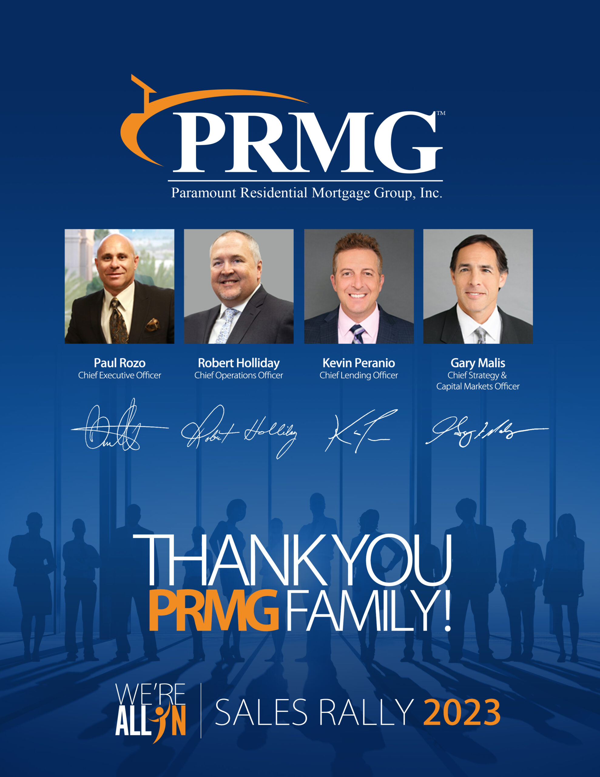 PRMG Sales Rally 2023 Agenda Page 4 - Thank You