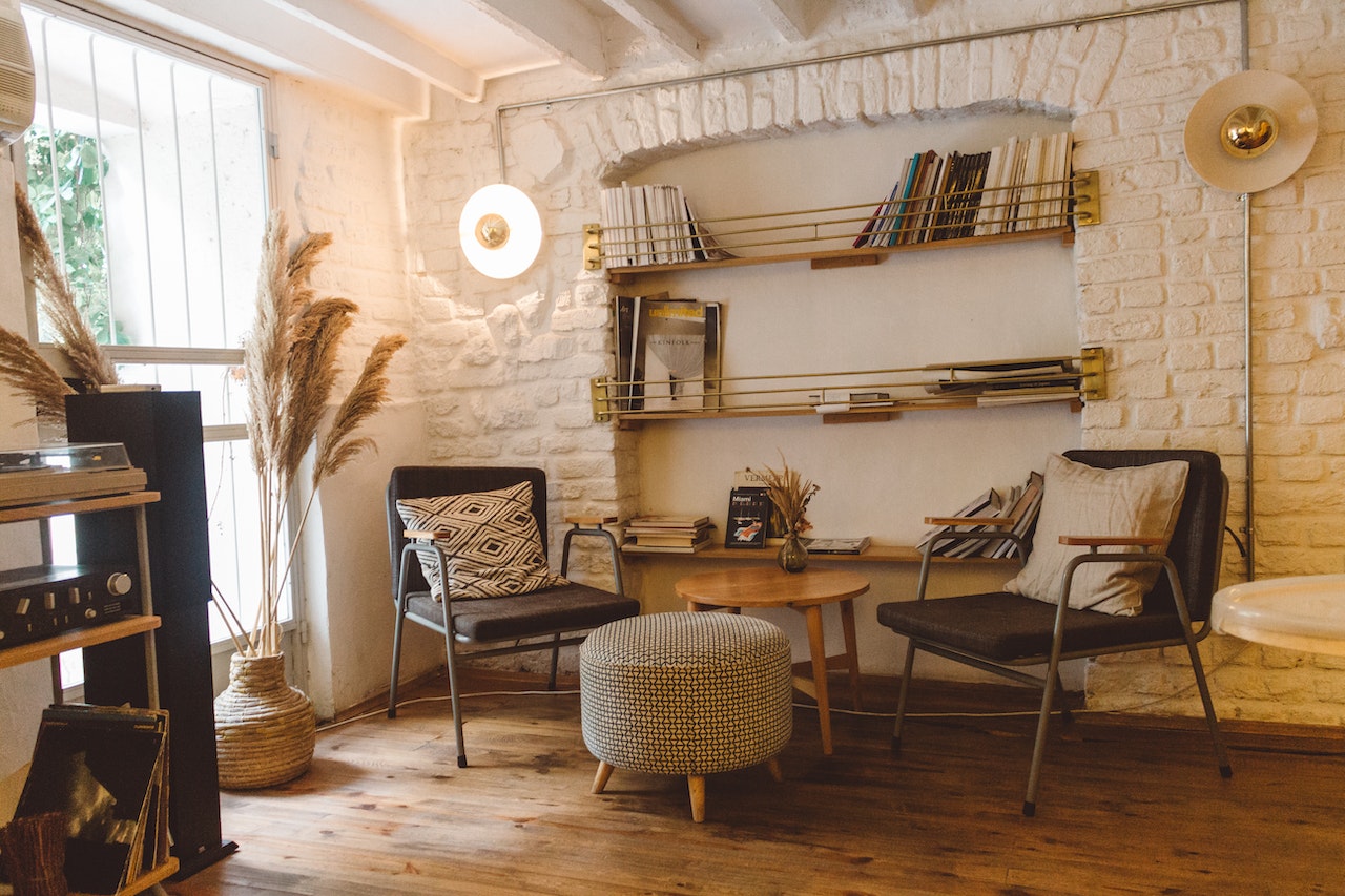 Vintage Style Interior with Exposed Brick