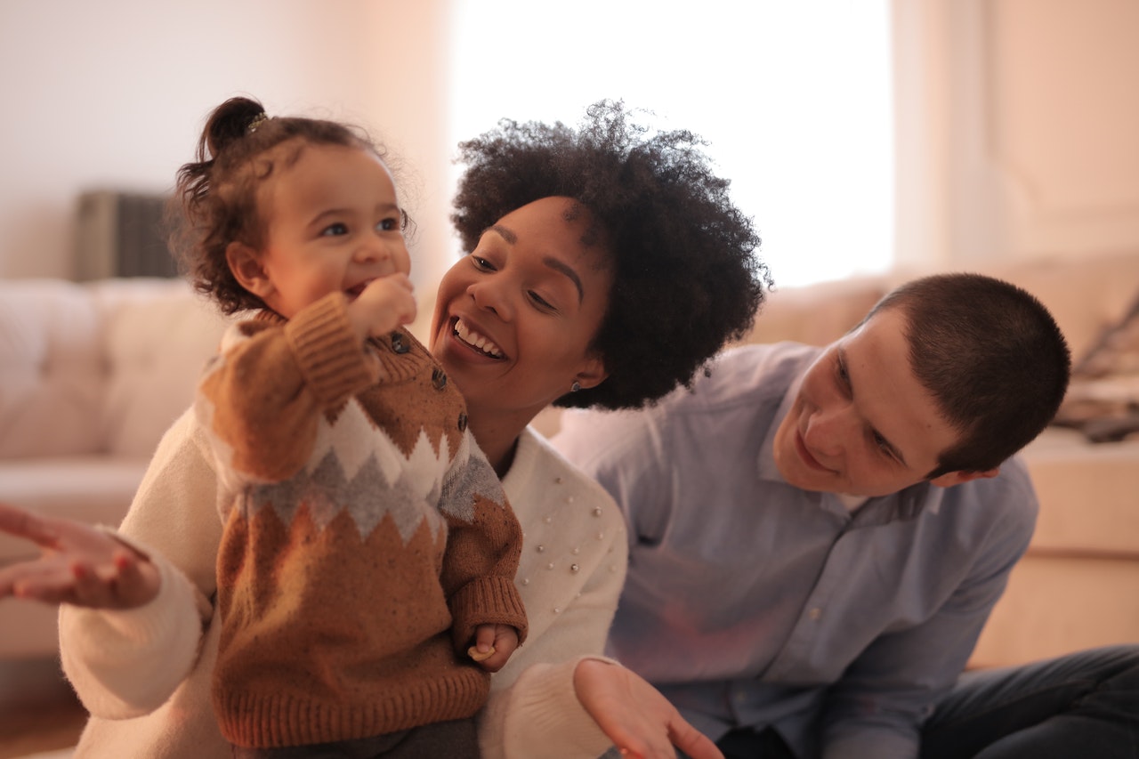 Family Playing in Living Room